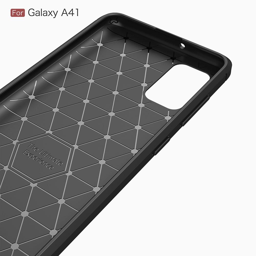 Samsung Galaxy A41 Cover TPU Brushed Sort