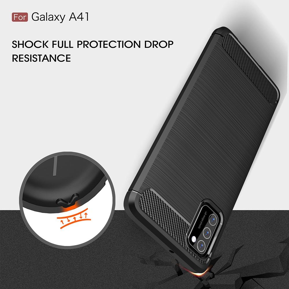 Samsung Galaxy A41 Cover TPU Brushed Sort