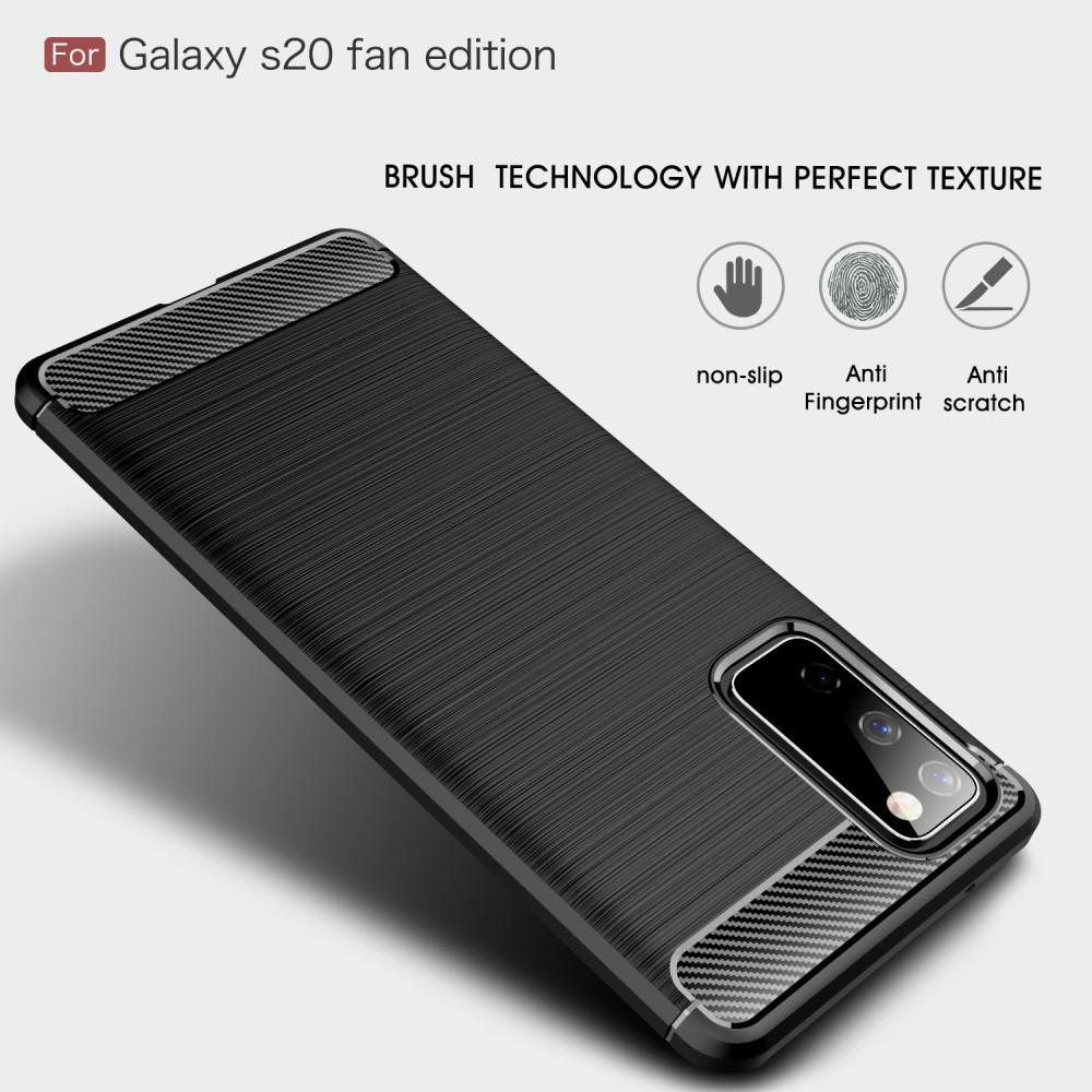 Samsung Galaxy S20 FE Cover TPU Brushed Sort