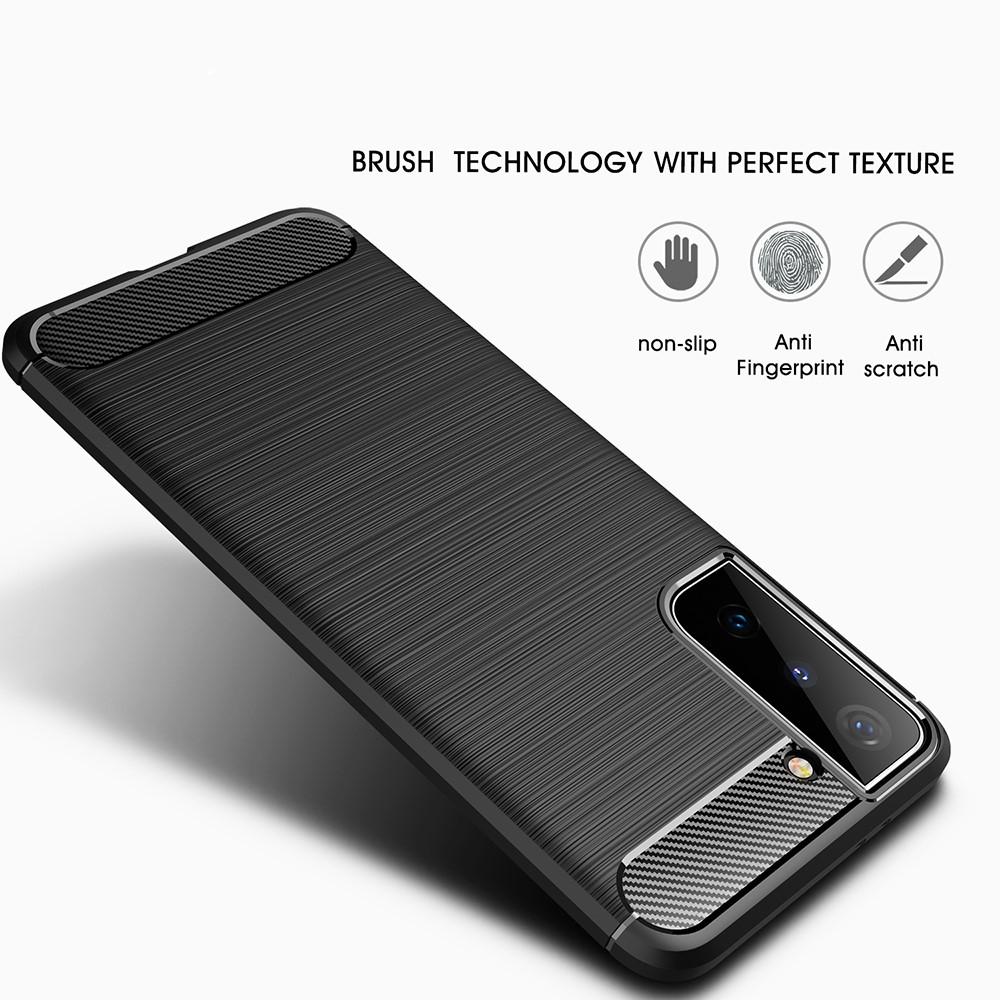 Samsung Galaxy S21 Cover TPU Brushed Sort