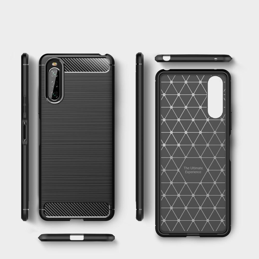 Sony Xperia 10 II Cover TPU Brushed Sort