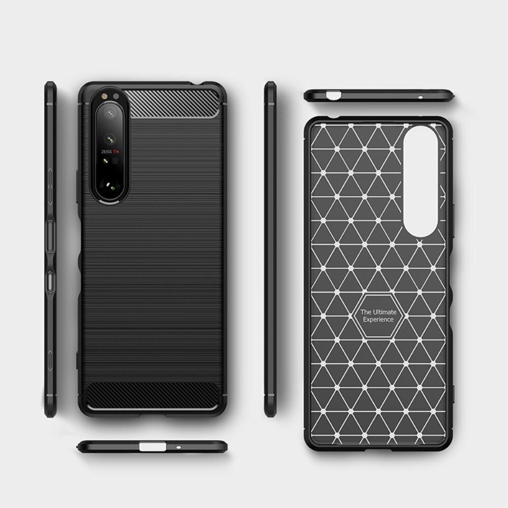 Sony Xperia 1 III Cover TPU Brushed Sort