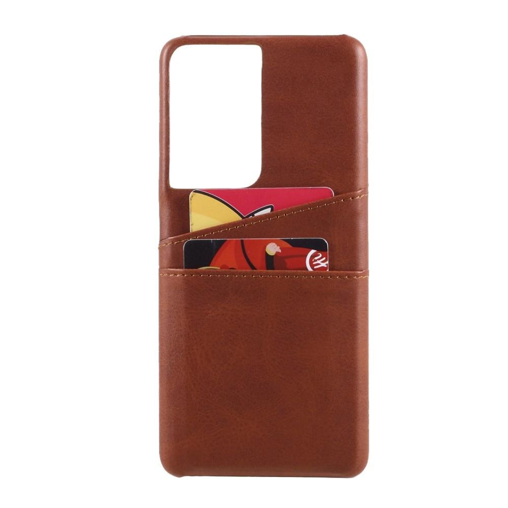 Card Slots Case Samsung Galaxy S21 Ultra brun