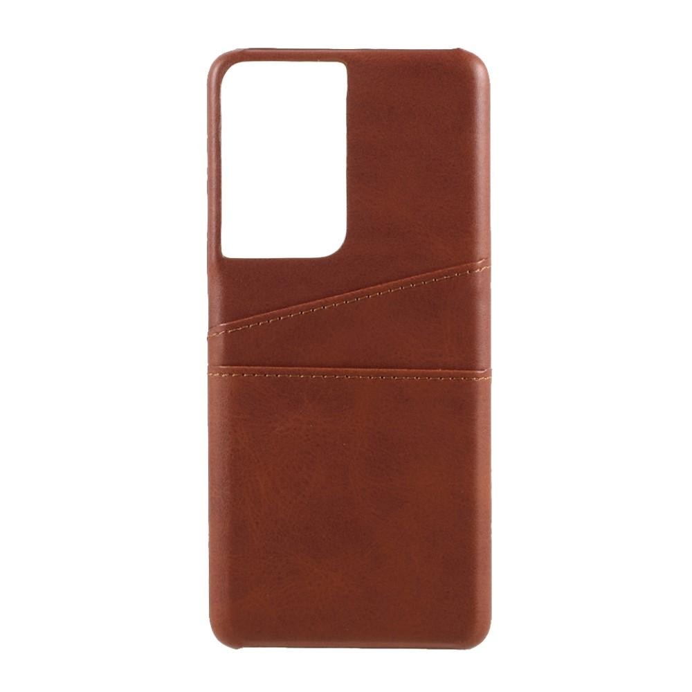 Card Slots Case Samsung Galaxy S21 Ultra brun