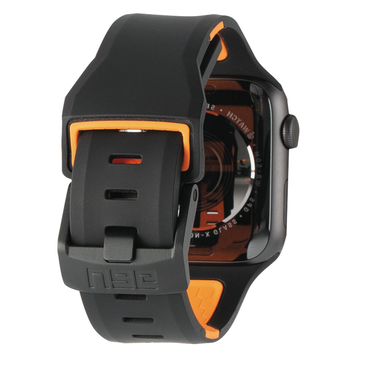 Civilian Silicone Strap Apple Watch 42/44/45 mm Black/Orange